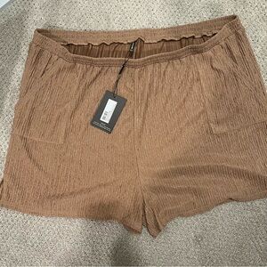 NWT PrettyLittleThing brown lounge shorts
